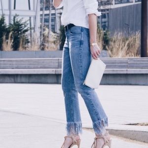 3x1 distressed denim (frayed bottoms)